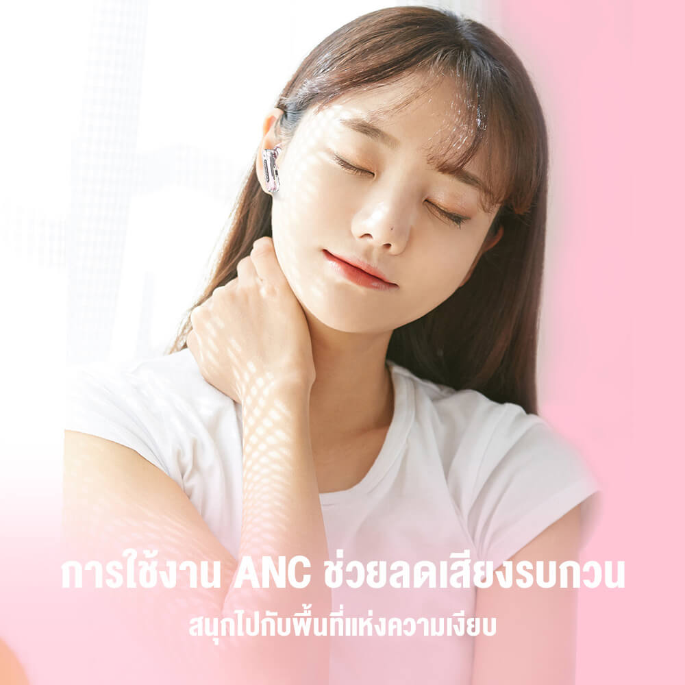 หูฟังเกมมิ่งไร้สาย ONIKUMA T5 IN-EAR BLUETOOTH EARPHONE - สีชมพู_7